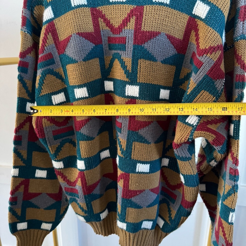 Vintage 80s Grandpa Boxy Chunky Sweater Unisex Size S - Picture 6 of 8
